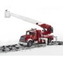 Bruder camion de pompieri Mack Granite cu scara, pompa de apa si sirena